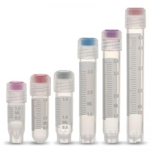 Test tube sizes with colored caps